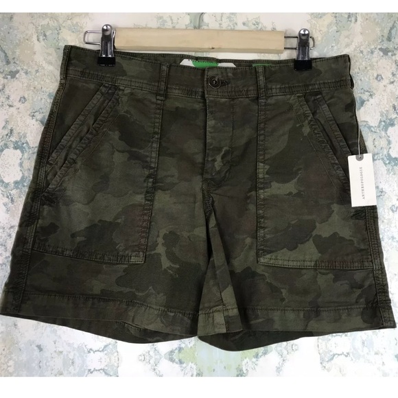 Anthropologie the wanderer Green Camo Shorts 26 - Picture 2 of 6